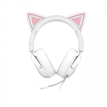 Austiņas Razer Kraken Kitty V3 X — spēļu austiņas ar RGB apgaismojumu, vieglu dizainu un iebūvētu mikrofonu