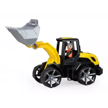 Rotaļlietu buldozers Lena Truxx 2 atvērta kaste 04512, plastmasas celtniecības transportlīdzeklis, stumšanas spēle, kompakts izmērs