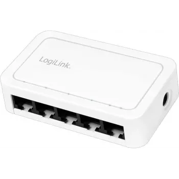 LogiLink tīkla slēdzis 5 x RJ45 porti Gigabit plastmasas korpuss balts