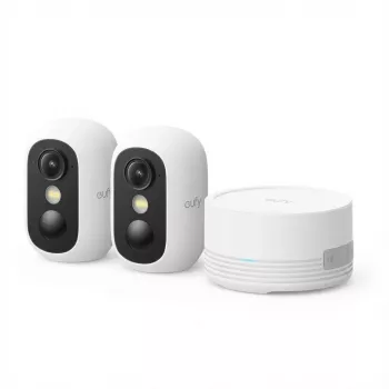 eufy eufyCam C35 - 2 kameru komplekts - tīkla novērošanas kamera - āra un iekštelpu lietošanai - laikapstākļu izturīga - krāsaina (diena/nakts) - 1920 x 1080 - 1080p - audio - bezvadu - Wi-Fi