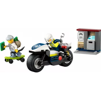 LEGO City Policijas motocikla vajāšana komplekts 60455 — 65 detaļas, 2 minifigūras, vecumam no 4 gadiem