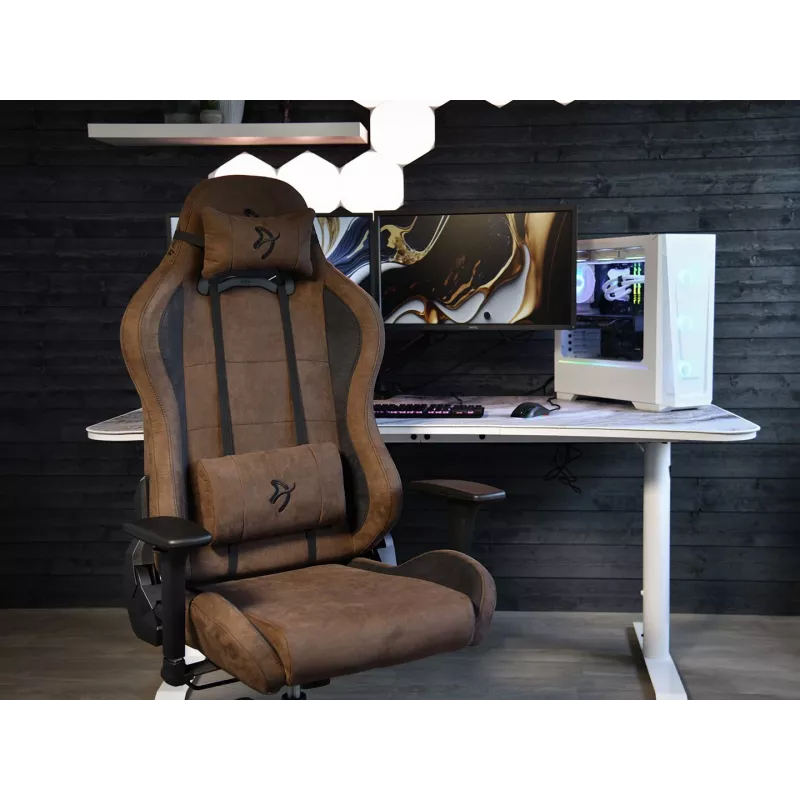 Spēļu krēsls Arozzi Torretta SuperSoft — ergonomisks brūns, atbalstošs dizains