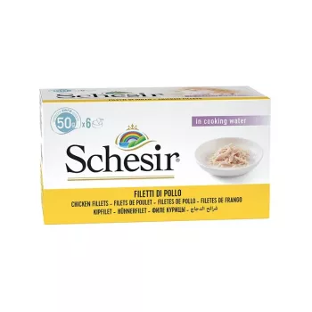 SCHESIR Vistas filejas buljonā - slapjā kaķu barība - 6x50g