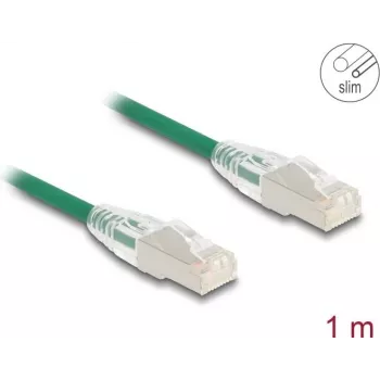 Tīkla kabelis DeLOCK RJ45 Cat.6A U/FTP Slim 1m Zaļš