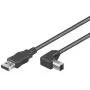 Microconnect USBAB1ANGLED USB kabelis USB 2.0 1 m USB A USB B Melns
