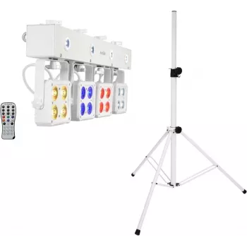 LED apgaismojuma komplekts EUROLITE KLS-180 Balts ar BS-2 skaļruņu statīviem, balti