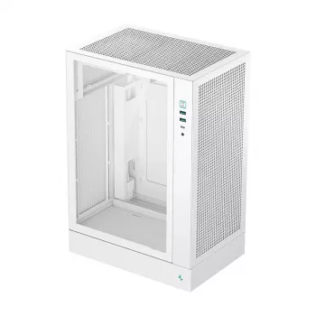 PC korpuss DeepCool CH170 PLUS WH Midi Tower — balts, rūdīts stikls, atbalsta micro ATX/mini-ITX, GPU līdz 34,2 cm, CPU dzesētāja augstums 164 mm