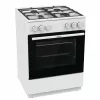 Brīvi stāvoša gāzes plīts Gorenje GG6A10WFFM, balta, 4 degļu virsma, 72 L gāzes cepeškrāsns, rotējošas priekšējās vadības