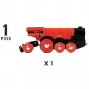 BRIO 33592 bateriju dzelzceļa lokomotīve, melna/sarkana