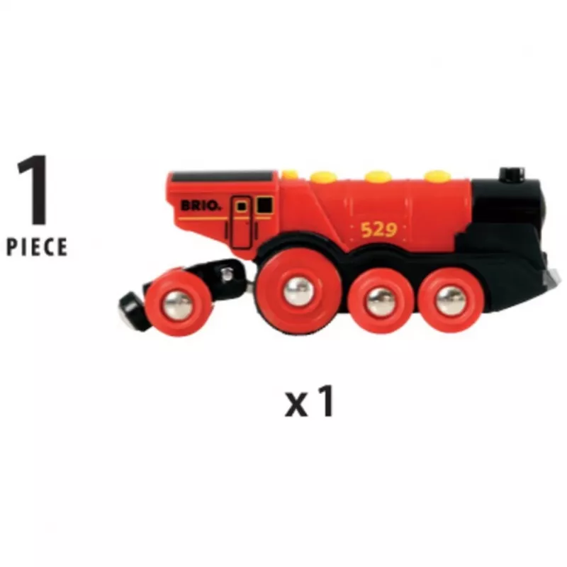 BRIO 33592 bateriju dzelzceļa lokomotīve, melna/sarkana