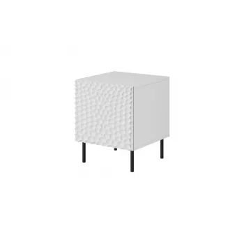 Naktsgaldiņu komplekts Cama Meble HOLE – 2 gab., 44×40,5×53,5 cm, balts matēts, MDF/skaidu plātne, 16 mm rāmis