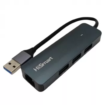 Adapteris USB-A - 3x USB 3.0, RJ45