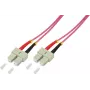 LogiLink optiskā lēciena kabelis SC multi-mode (vīr.) - SC multi-mode (vīr.) 1 m, OM4, 50/125 µm, duplekss, halogēns nesaturošs, violeta krāsa
