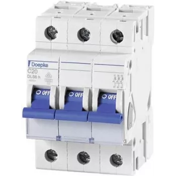 DOEPKE Strāvas slēdzis C10A DLS-6H-C10-3-6-KA 6kA 3-polu 400V C-raksturlīkne DLS-6H-C10-3-6-KA (09914291)