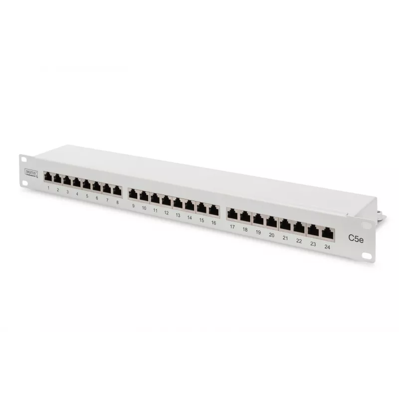Digitus CAT 5e, Class D Patch Panel 24 portu, balts