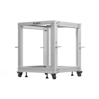 LANBERG 19 collu atvērtais statīvs 12U, regulējams dziļums 600–1100 mm, pelēks