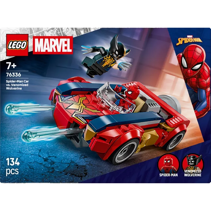 LEGO MARVEL 76336 Spider-Man mašīna pret Venomizēto Vilknadzi