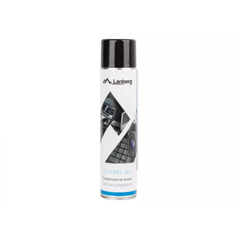 Saspiestā gaisa tīrītājs LANBERG CG-600FL-001 — 600 ml, datoru tīrīšanai, Melns/Zils/Balts