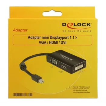 DeLOCK 0.16m Mini DisplayPort/VGA + HDMI + DVI kabelis