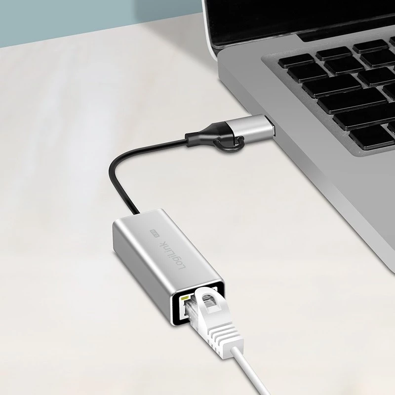 USB-A/-C uz 2,5G Ethernet adapteris, pelēks