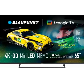 Televizors BLAUPUNKT 65MBG7000S 65 collu Mini LED Smart TV Google TV Melns, Energoklase G