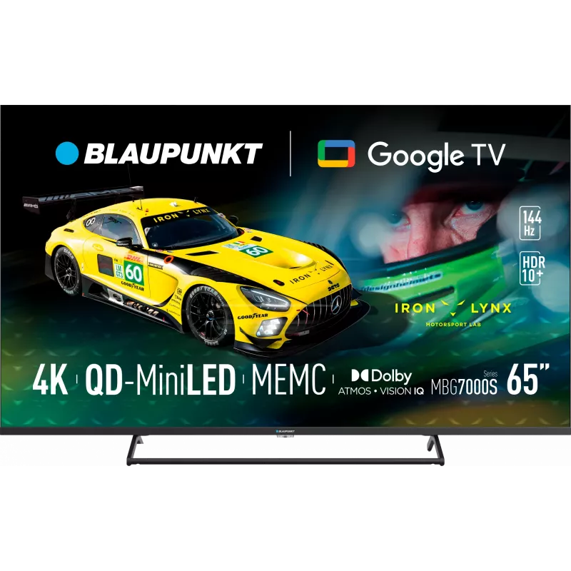 Televizors BLAUPUNKT 65MBG7000S 65 collu Mini LED Smart TV Google TV Melns, Energoklase G