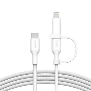 USB kabelis Belkin BoostCharge Pro 1,5m USB-C uz USB-C/Lightning balts
