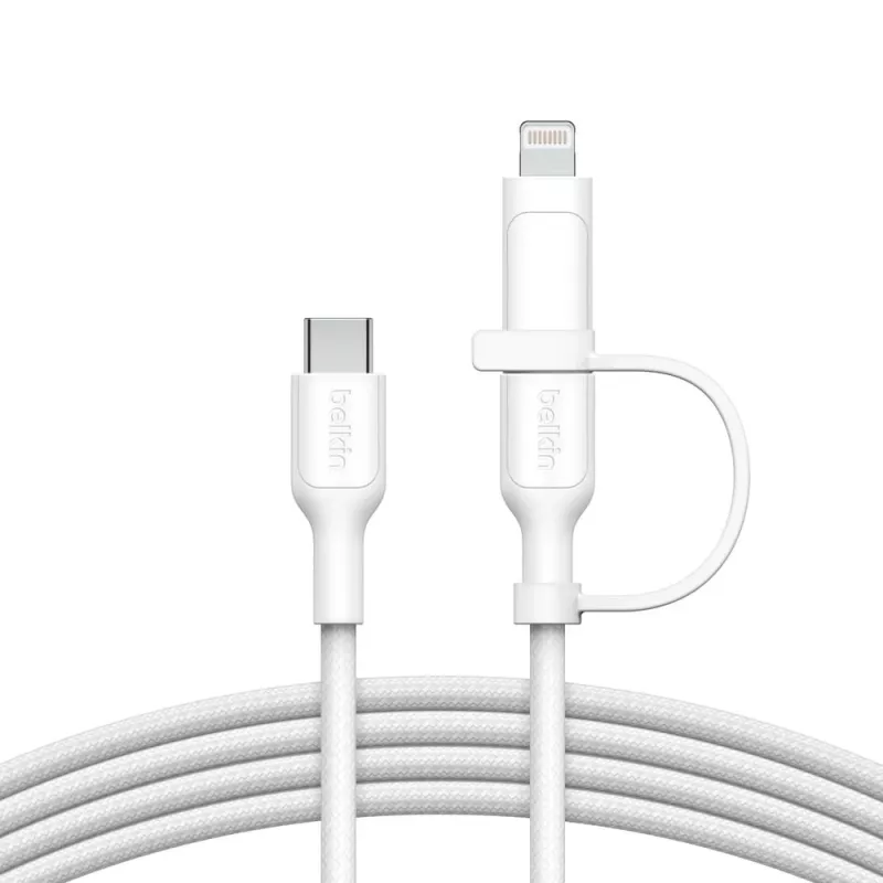 USB kabelis Belkin BoostCharge Pro 1,5m USB-C uz USB-C/Lightning balts