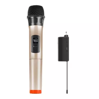 PULUZ PU628J UHF bezvadu dinamiskais mikrofons ar LED displeju (zelta krāsa)