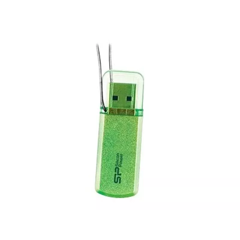 USB zibatmiņa Silicon Power Helios 101 — 8 GB, USB 2.0, Type-A, zaļa, ar vāciņu