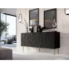 Skaplis cama meble JUNGLE 1520×405×745 mm matēts melns ar zelta kājām, skaidu plātne