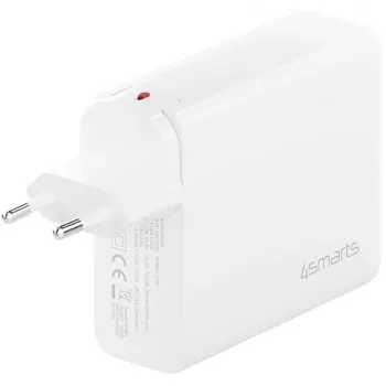 4smarts 545200 Iekštelpu AC ātrais lādētājs — 200W, 4× USB-C, 100–240V, 1.5m kabelis, Balts