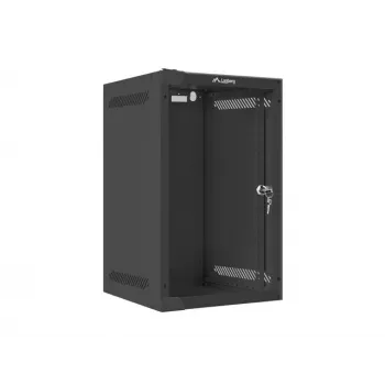 Sienas stiprinājuma skapis LANBERG WF10-2309-10B 9U, 469×280×310 mm, 10 collu dziļums, melns, IP20
