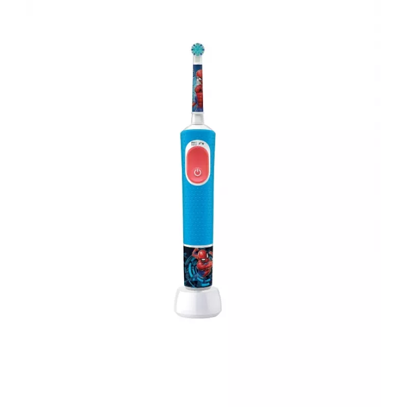 Elektriskā zobu birste Oral-B Vitality PRO Kids Spiderman, zila — bērnu zobu birste ikdienas lietošanai
