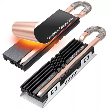 GrauGear Heatpipe Dzesētājs SSD M.2 NVMe 2280 Grafēns-Varš (G-M2HS07-GC)
