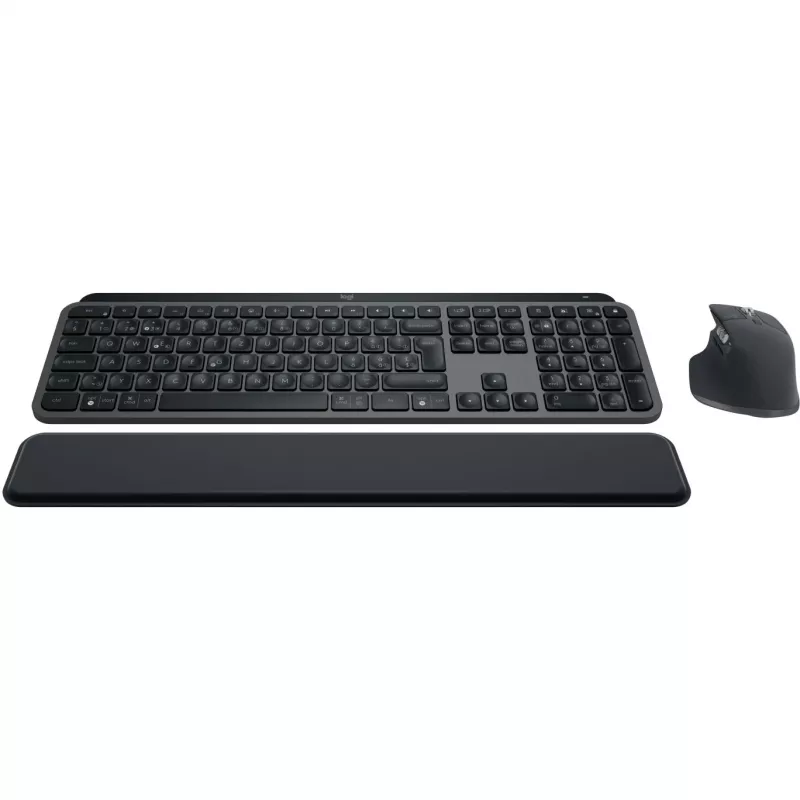 Logitech MX Keys S Combo tastatūra un pele, RF bezvadu + Bluetooth, QWERTZ Šveices izkārtojums, grafīta krāsa