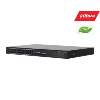 Dahua Technology ePoE DH-LR2226-24ET-360-V2 tīkla slēdzis, pārvaldāms L2, Gigabit Ethernet (10/100/1000), PoE, 24 porti, melns