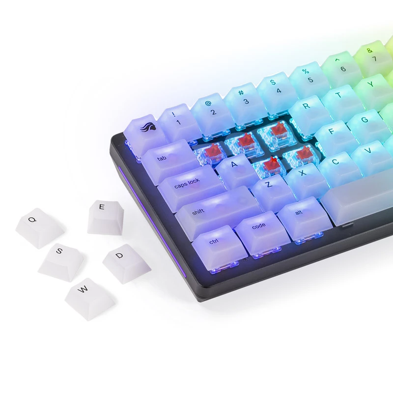 Mehānisko taustiņu komplekts Triton Glorious Polychroma RGB — 115 taustiņi, profilēts profils