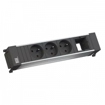 Pagarinātājs Bachmann 916.0621 — 4 kontaktligzdas (3x UTE + 1x moduļa slots)