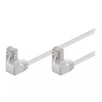 Goobay CAT 5e Patch Kabelis 2x 90° Leņķa F/UTP 3m Balts