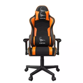 Spēļu krēsls GEMBIRD GC-SCORPION-04X melns-oranžs ergonomisks, regulējams, ar augstu atzveltni