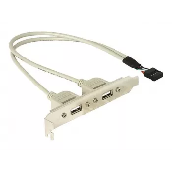 Slotbracket 1x iekšējais USB 5-pin uz 2x USB 2.0 ārējais DeLOCK 71000