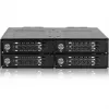 ICY DOCK ToughArmor MB720MK-B V3 - 4x PCIe 4.0 M.2 NVMe uz 4x OCuLink 5.25 collu nodalījuma mobilais plaukts, metāls, melns, ar atslēgas slēdzi (tri-mode saderīgs)