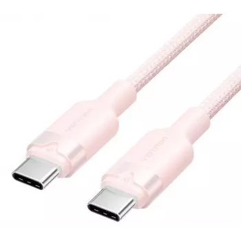 Vēns TRDP USB-C uz USB-C kabelis, 1 m, USB 2.0, 0.48 Gbit/s, 60 W, rozā