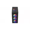 PC korpuss AEROCOOL PGS DESIGNER-G-BK-v1 ATX midi tornis, rūdīts stikls, 4 RGB ventilatori, atbalsta ATX, GPU 34.5 cm, CPU dzesētājs 158 mm