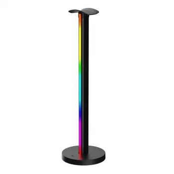 Galda lampa Yeelight Beam RGBIC Melna — LED 12W, daudzkrāsaina apkārtējā gaisma, 400×117 mm, AC/USB 12V