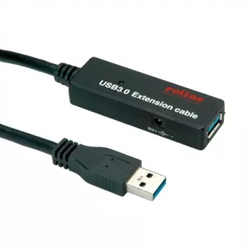 USB kabelis ROLINE 12.04.1070 USB 3.2 Gen 1 10 m Melns
