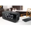 Modinātājs ar radio Muse M-192 CR — digitālais pulkstenis, FM uztvērējs, 1,8 collu LED displejs, melns koks, AC 100–240V, AAA rezerves