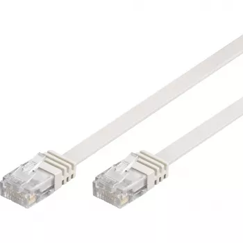 Wentronic Goobay CAT 5e plakanais patch kabelis, U/UTP, balts, 15 m - CCA vara maisījums (93364)
