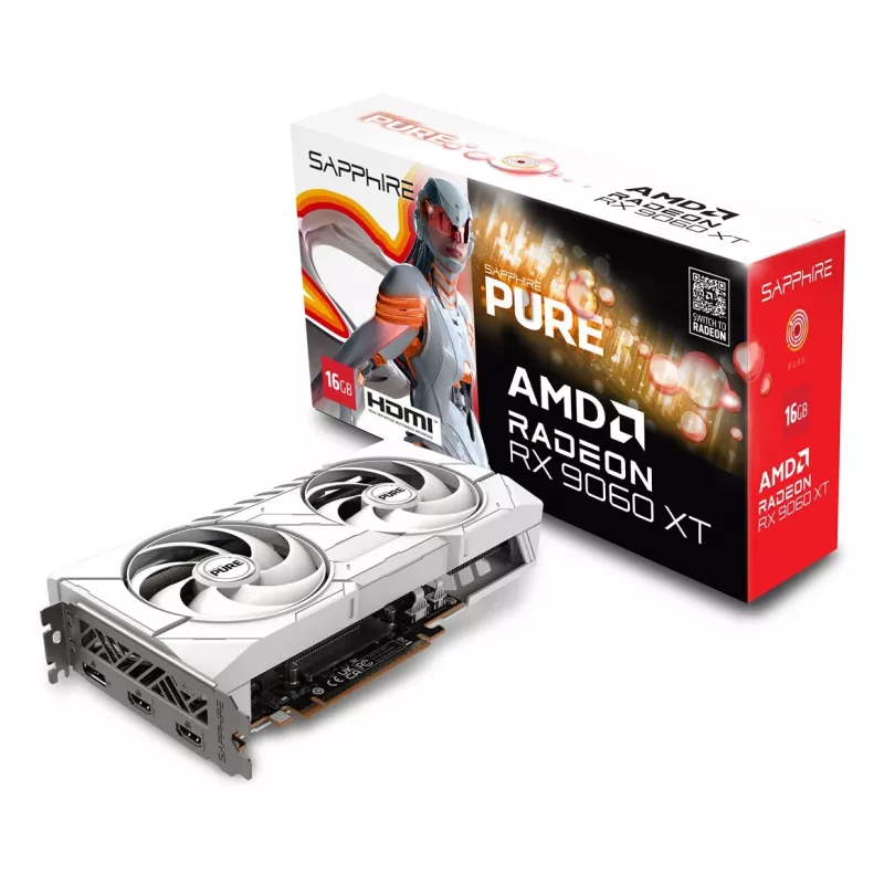 SAPPHIRE PURE Radeon RX 9060 XT Gaming OC 16GB grafiskā karte
